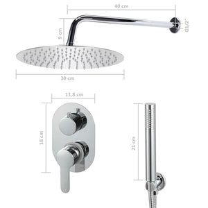 vidaXL Shower System Stainless Steel 201 Silver