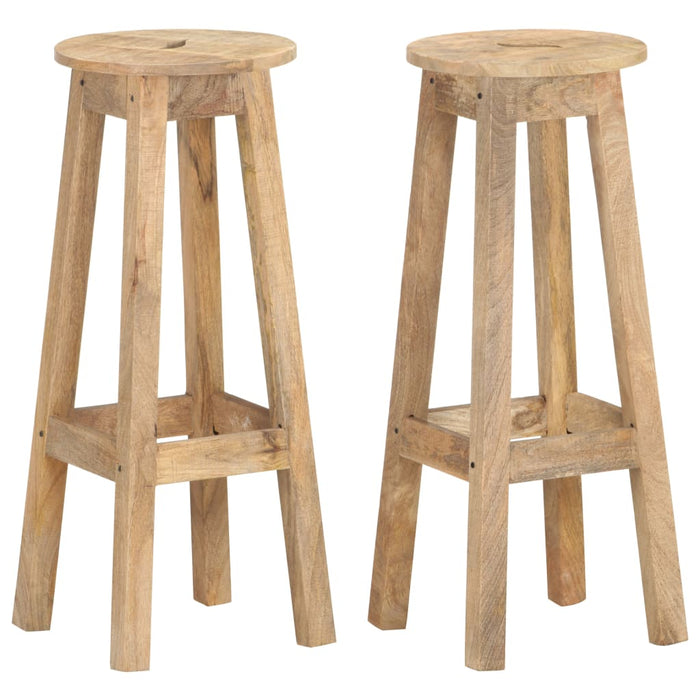 vidaXL Bar Stools 2 pcs Solid Mango Wood