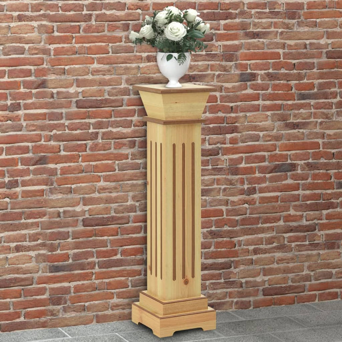 vidaXL Classic Square Pillar Plant Stand Light Wood 17x17x66 cm MDF