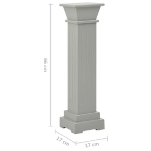 vidaXL Classic Square Pillar Plant Stand Grey 17x17x66 cm MDF