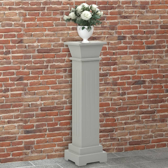 vidaXL Classic Square Pillar Plant Stand Grey 17x17x66 cm MDF