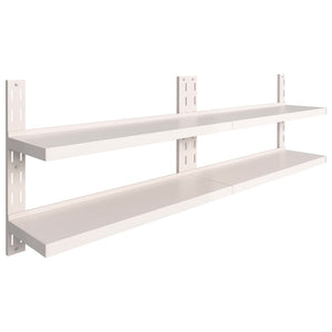 vidaXL 2-Tier Floating Wall Shelves 2 pcs Stainless Steel 240x30 cm