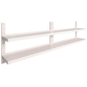 vidaXL 2-Tier Floating Wall Shelves 2 pcs Stainless Steel 300x30 cm