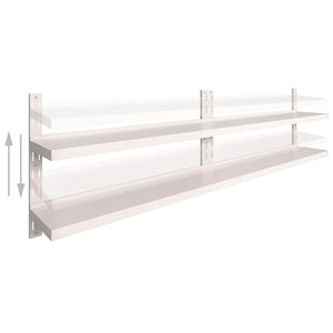 vidaXL 2-Tier Floating Wall Shelves 2 pcs Stainless Steel 300x30 cm