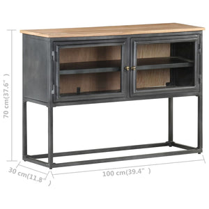 vidaXL Sideboard Grey 100x30x70 cm Solid Acacia Wood