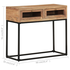 vidaXL Console Table 90x35x76 cm Solid Acacia Wood