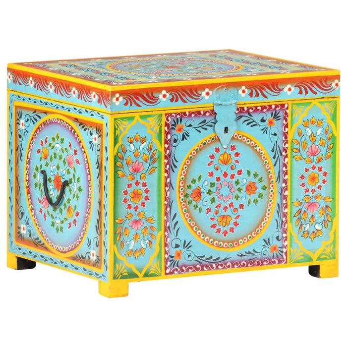 vidaXL Hand Painted Storage Box 50x40x40 cm Solid Mango Wood