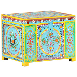 vidaXL Hand Painted Storage Box 50x40x40 cm Solid Mango Wood