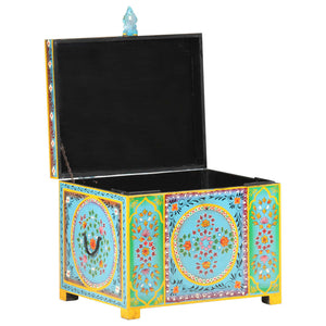 vidaXL Hand Painted Storage Box 50x40x40 cm Solid Mango Wood