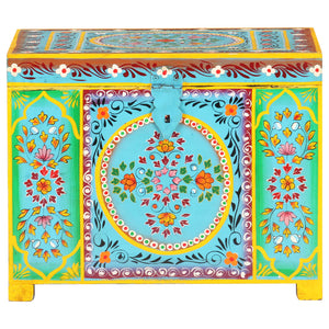 vidaXL Hand Painted Storage Box 50x40x40 cm Solid Mango Wood