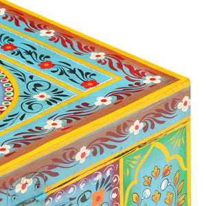 vidaXL Hand Painted Storage Box 50x40x40 cm Solid Mango Wood