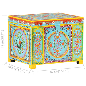 vidaXL Hand Painted Storage Box 50x40x40 cm Solid Mango Wood