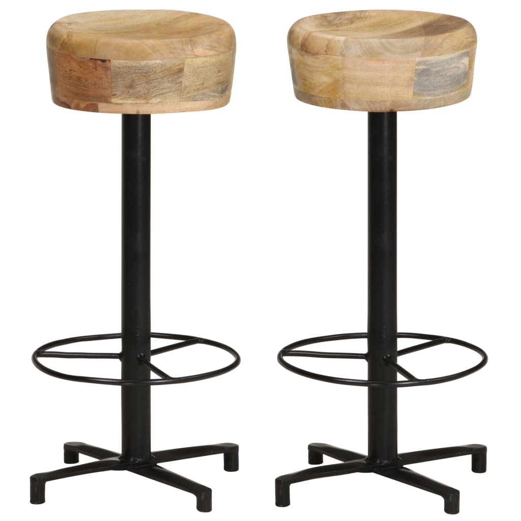 vidaXL Bar Stools 2 pcs 76 cm Solid Mango Wood