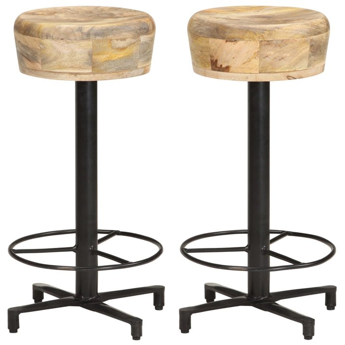 vidaXL Bar Stools 2 pcs 66 cm Solid Mango Wood