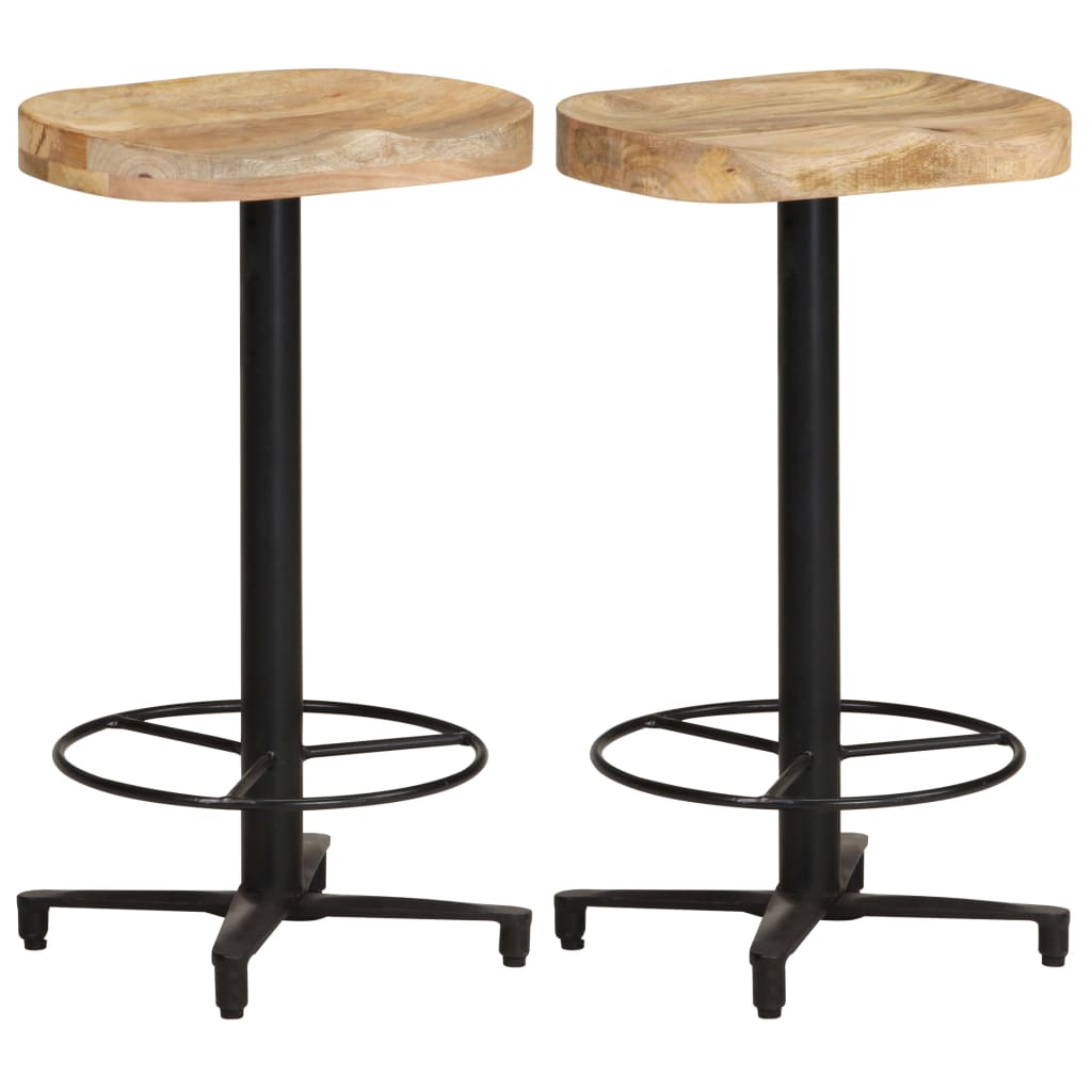 vidaXL Bar Stools 2 pcs 66 cm Solid Mango Wood