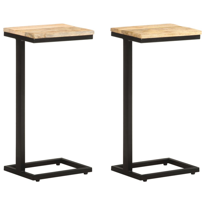 vidaXL Side Tables 2 pcs 31.5x24.5x64.5 cm Rough Mango Wood