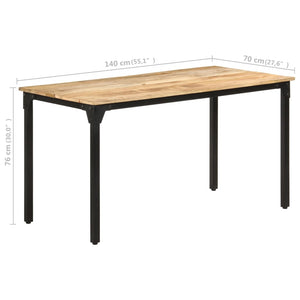 vidaXL Dining Table 140x70x76 cm Rough Mango Wood