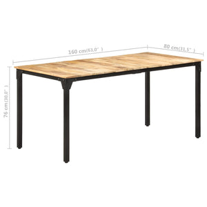 vidaXL Dining Table 160x80x76 cm Rough Mango Wood