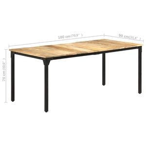 vidaXL Dining Table 180x90x76 cm Rough Mango Wood