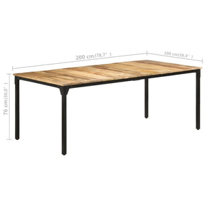 vidaXL Dining Table 200x100x76 cm Rough Mango Wood