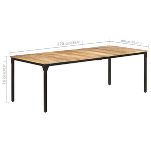 vidaXL Dining Table 220x100x76 cm Rough Mango Wood