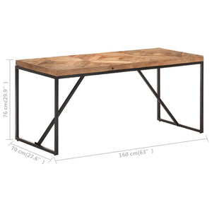 vidaXL Dining Table 160x70x76 cm Solid Acacia and Mango Wood