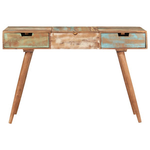 vidaXL Dressing Table with Mirror 112x45x76 cm Solid Reclaimed Wood