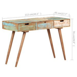 vidaXL Dressing Table with Mirror 112x45x76 cm Solid Reclaimed Wood