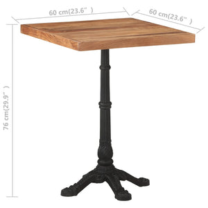 vidaXL Bistro Table 60x60x76 cm Solid Acacia Wood