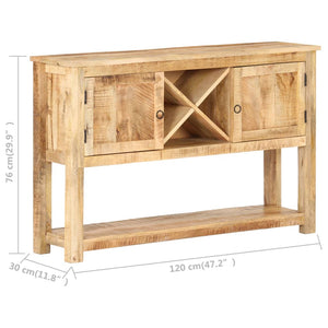 vidaXL Sideboard 120x30x76 cm Rough Mango Wood