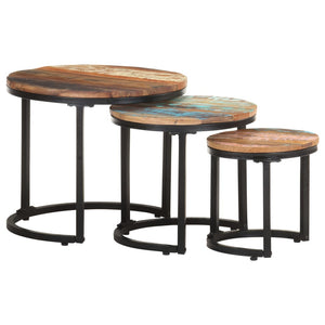 vidaXL Side Tables 3 pcs Solid Reclaimed Wood