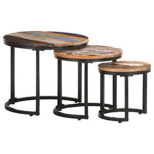 vidaXL Side Tables 3 pcs Solid Reclaimed Wood