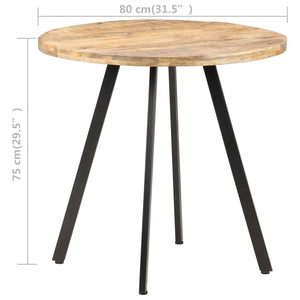 vidaXL Dining Table 80 cm Rough Mango Wood