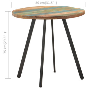 vidaXL Dining Table 80 cm Solid Reclaimed Wood