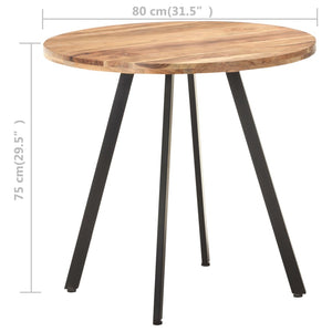 vidaXL Dining Table 80 cm Solid Acacia Wood