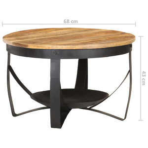 vidaXL Coffee Table Ø68x43 cm Rough Mango Wood