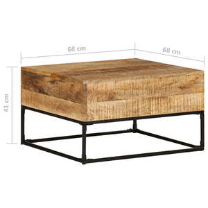 vidaXL Coffee Table 68x68x41 cm Rough Mango Wood