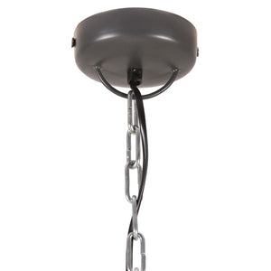 vidaXL Industrial Hanging Lamp Grey Iron & Solid Wood 35 cm E27