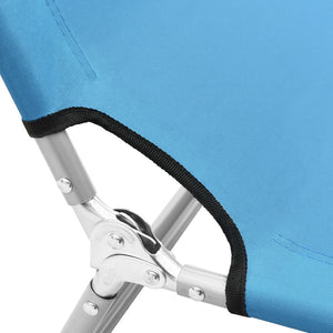 vidaXL Folding Sun Lounger Steel and Fabric Turquoise Blue