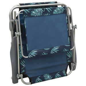 vidaXL Sun Lounger with Canopy Steel Leaf Print