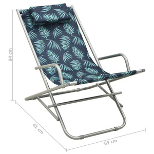 vidaXL Rocking Chairs 2 pcs Steel Leaf Print