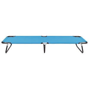 vidaXL Folding Sun Lounger Steel Turquoise Blue