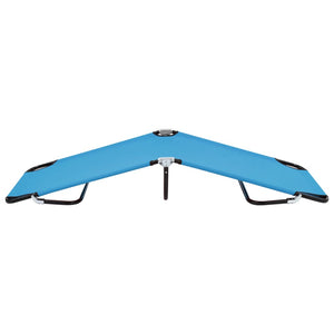 vidaXL Folding Sun Lounger Steel Turquoise Blue