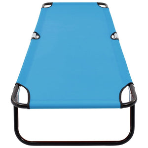 vidaXL Folding Sun Lounger Steel Turquoise Blue