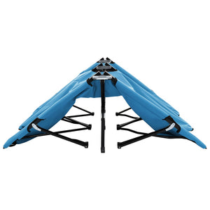 vidaXL Two Person Folding Sun Lounger Blue Steel