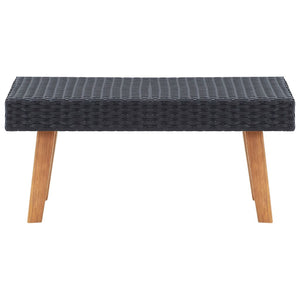 vidaXL Garden Coffee Table Poly Rattan Black