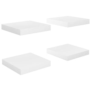 vidaXL Floating Wall Shelves 4 pcs High Gloss White 23x23.5x3.8 cm MDF