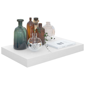 vidaXL Floating Wall Shelf High Gloss White 40x23x3.8 cm MDF