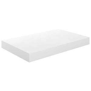 vidaXL Floating Wall Shelves 2 pcs High Gloss White 40x23x3.8 cm MDF