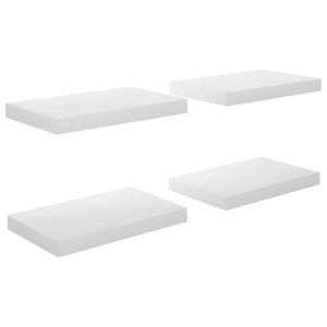 vidaXL Floating Wall Shelves 4 pcs High Gloss White 40x23x3.8 cm MDF